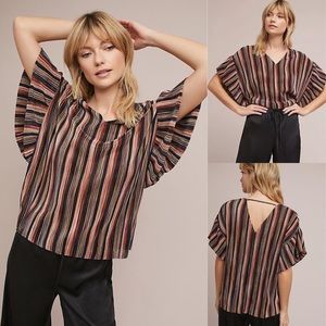 Stunning Anthro Bienville flutter-sleeve top